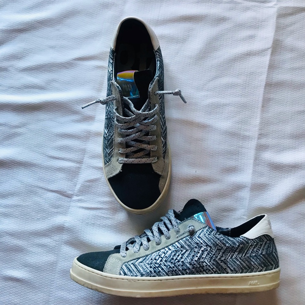 P448 Black, White & Gray Low-Top Sneakers - Picture 4 of 13